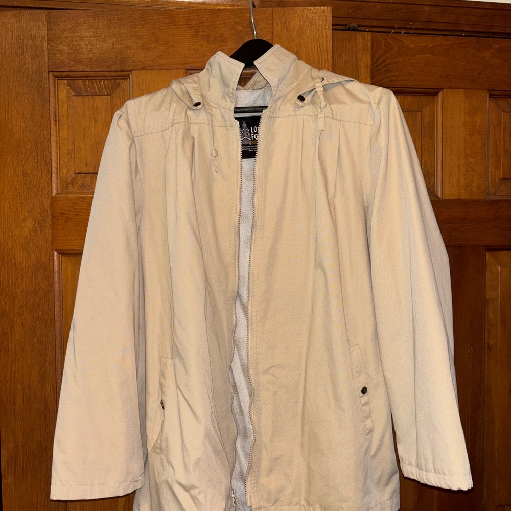 London Fog Light Tan Hooded Jacket